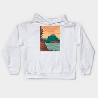 Isle Royale National Park and of islands in Lake Superior Michigan United States WPA Poster Art Color Kids Hoodie